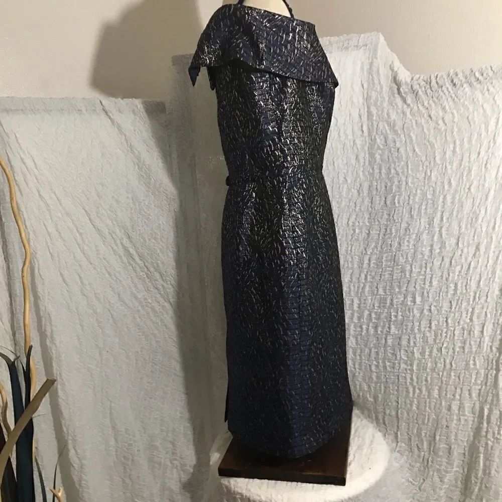 Teri Jon NWT Off The Shoulder Jaquard Cocktail Dress Size 14P - Picture 4 of 14